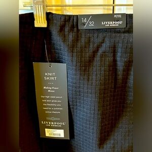 14P black Liverpool high waisted pencil knit skirt - NEW WITH TAGS